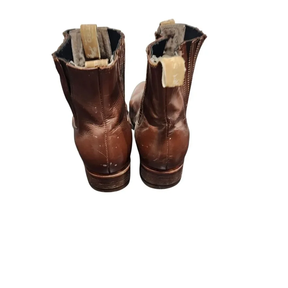 Potro Salvaje Brown Leather Ankle Boots Chelsea Western Riding Ranch‎ Boots